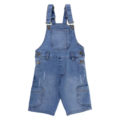 Jardineira Jeans Infantil Gijo Detalhe Bolso Frontal